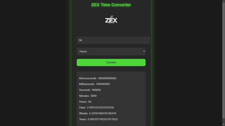 ZEX Time Converter